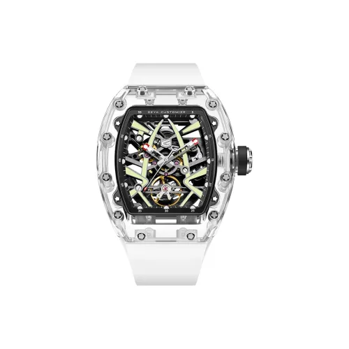 GEYA Mount Everest Glacier Collection Автоматический механический механизм Силиконовый ремешок Часы Мужские Часы Череп Циферблат