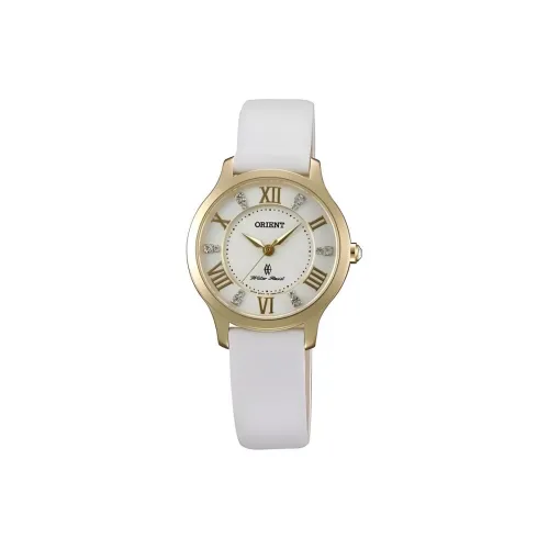 ORIENT Кварцевый механизм кожаный ремешок часы 30 мм женские белый циферблат