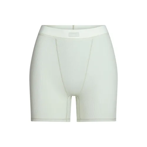 SKIMS SS25 Cotton Rib Boxers Women's Mint Mint