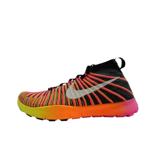 Nike Free Train Force Flyknit Slip-resistant Abrasion-resistant High Top Беговые кроссовки Мужские Черные Красные