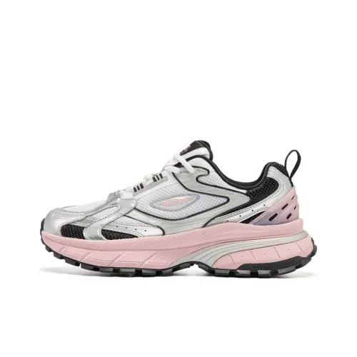 QIAODAN Противоскользящий Износостойкий Дышащий Низкий Топ Обувь для бега Женская Белая Серебряная