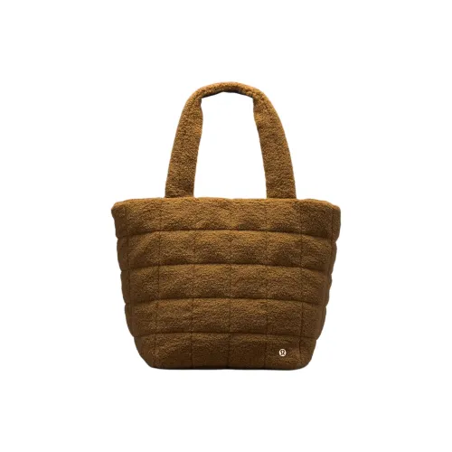 Lululemon Quilted Текстурированная Брушированная Ткань Тоут Сумка Сумка для покупок Сумка на плечо Женская Карамель