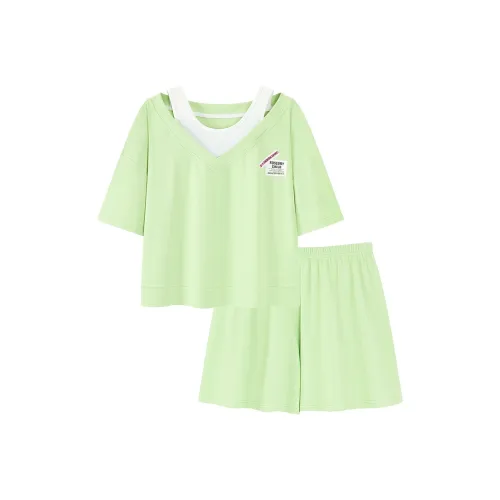 XIAFENYAN Пижамный комплект женский неоновый зеленый