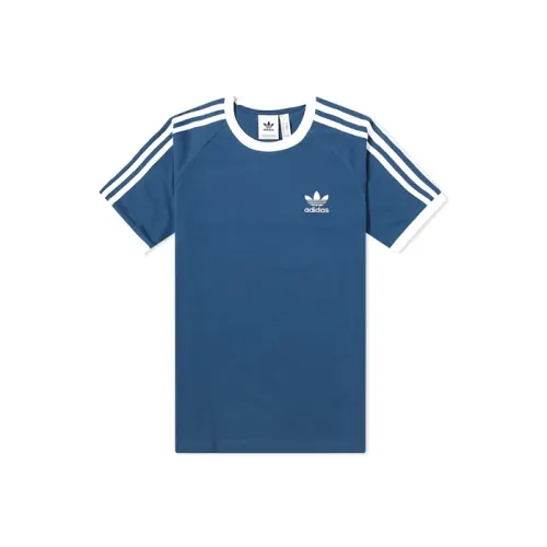 Adidas Originals Shamrock Retro Stripes T-Shirt Мужская Ocean Blue