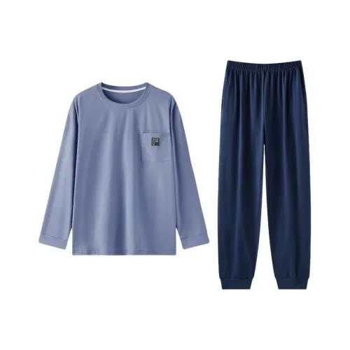 ZAO FU NIAO Пижамный комплект Мужской Глубокое море Синий