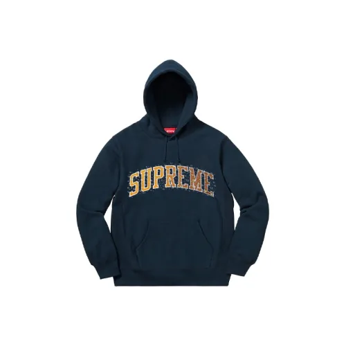 Supreme FW18 Вода Arc Худи Свитшот Темно-синий Синий Свитшот Унисекс Морской Синий