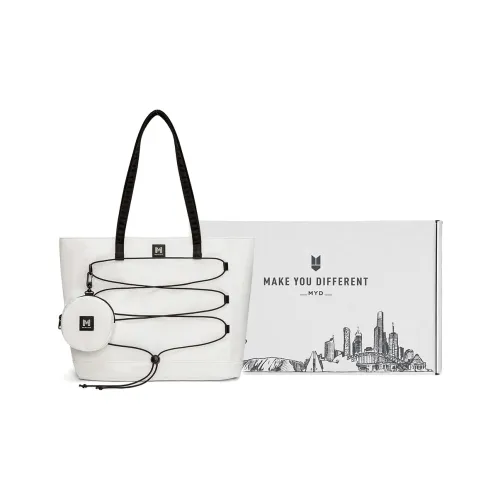 MYD Полиамид Тоут Сумка Сумка для покупок Сумка Сумка через плечо Большая Женская Белая и Черная