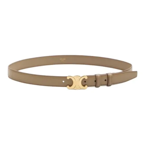 CELINE Телячья кожа Кожаные ремни Унисекс Бежевый 2,5 см