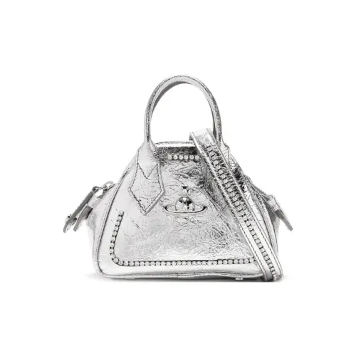 Vivienne Westwood кожаная сумка женская серебряная