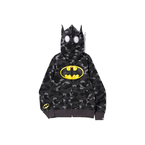 A BATHING APE x DC Бэтмен Цвет CAMO Full Zip Hoodie DC Свитшот Унисекс Черный камуфляж