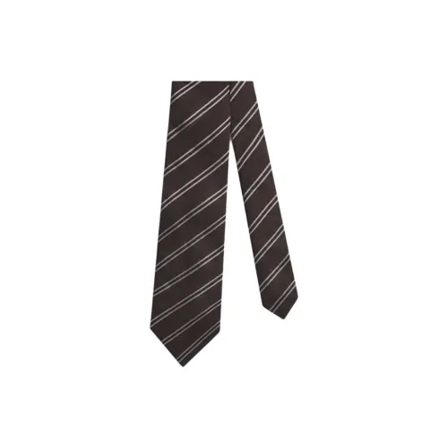 Dunhill Linen Silk Mulberry Silk Ties Men's Chocolate