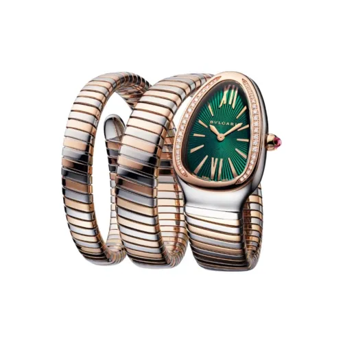 BVLGARI Women's Watch Кварцевый механизм корпус из нержавеющей стали ремешок 35 мм зеленый циферблат