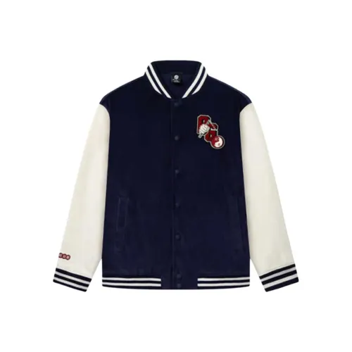 361° Бейсбольная куртка Мужская Слюдяной Синий Отслаивание Краска Белый