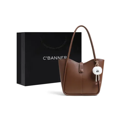 C°BANNER Коровья кожа Сумка на плечо Тоут Стандартный Женский Кофейный