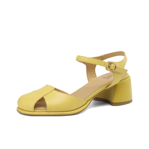 XICUNMINGWU Грубый каблук Высокие каблуки 5,5 см Женские Желтый