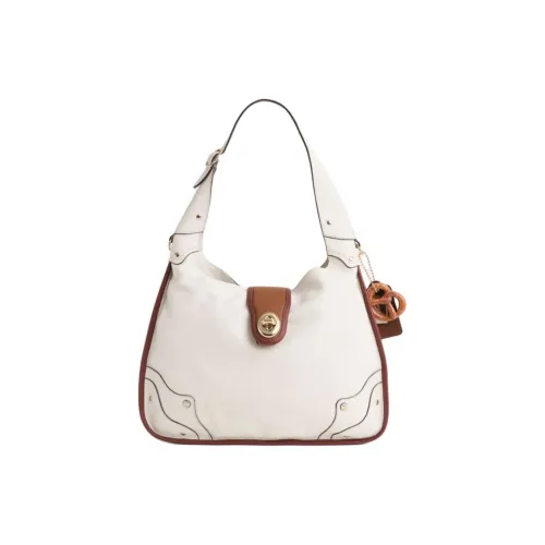 COACH Rhyder Кожа Сумка на плечо Большая Женская Мел