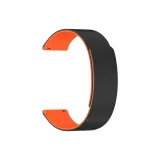 Чёрный Оранжевый/Облако Деревянное Зёрно Магнитный Силиконовый Ремешок