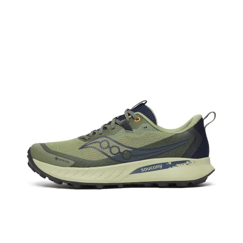 Saucony Slip-resistant Abrasion-resistant Low-top Trail Running Shoes Men's Green Сaucony Противоскользящие Износостойкие Низкие Кроссовки для Беговых Трасс Мужские Зеленые