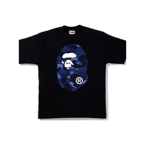 A BATHING APE Голова Series Цвет CAMO BIG Ape Голова T Рубашка Унисекс Черный