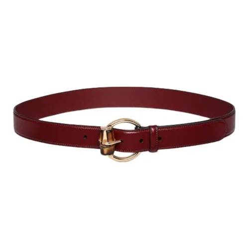 GUCCI Кожа Металл Кожаные ремни Женские Красный 3 см