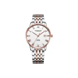 Розовое золото, белый циферблат.