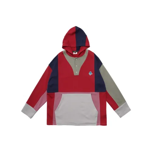 UNVESNO С капюшоном Стандартный Свитшот Унисекс Красный