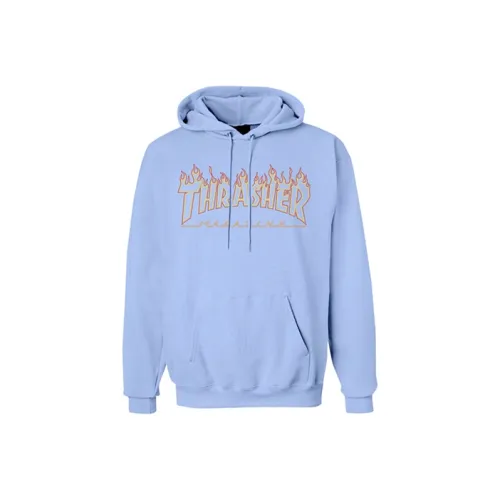 Thrasher С капюшоном Стандартный Свитшот Японская версия Унисекс Туманно-синий