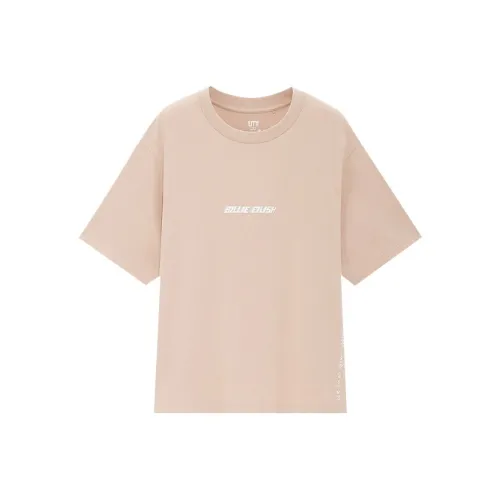 UNIQLO x Billie Eilish Прямой крой T-рубашка Женская Светлый Бежевый