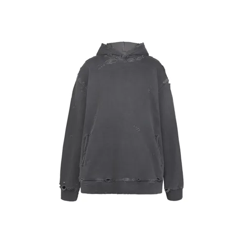 C2H4 С капюшоном свободный крой свитшот унисекс темно-сланцевый серый