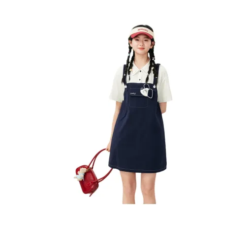 ZIHAN Короткое платье с короткими рукавами женское