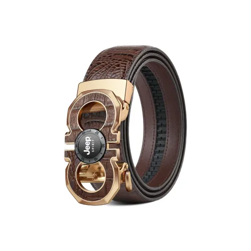 JEEP SPIRIT Коровья кожа Спилок Отделение Переносной Кожаные ремни Мужской Черный Кофейный Ширина 3,5 см
