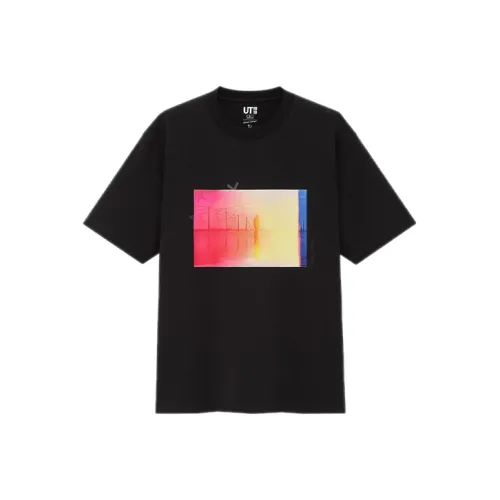 UNIQLO Прямой крой T-рубашка мужская черная