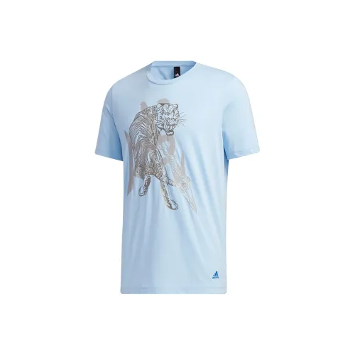 Adidas Wuji Series Blue Men's T-Shirts Adidas Wuji Series Синий Мужской Т-Рубашки