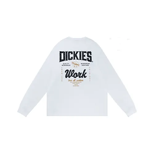 Dickies Прямой крой Длинный рукав Т-рубашка Мужская Белая