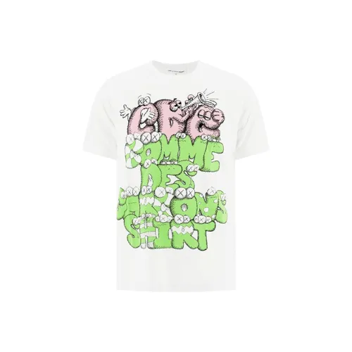 CDG Collaboration Белая Мужская T-Рубашка