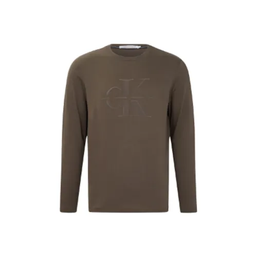 CK Calvin Klein Длинный рукав Т-рубашка Мужская Коричневая