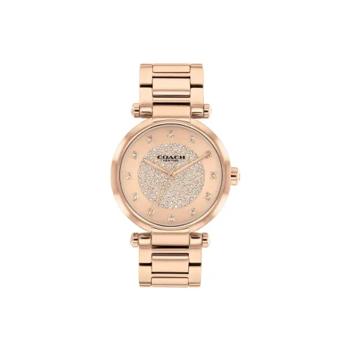 COACH Cary Women's Watch Кварцевый механизм корпус из нержавеющей стали ремешок 39 мм розовое золото циферблат