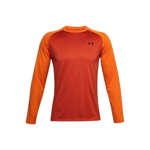 Under Armour Прямой крой Длинный рукав Т-рубашка Мужская Deep Orange