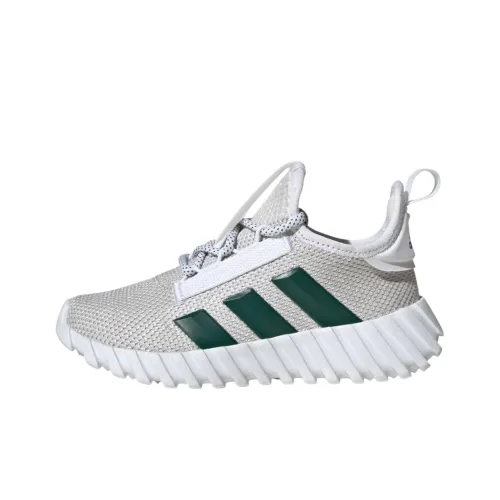 Adidas Kaptir Flow Детская беговая обувь, низкий топ, облачно-белый/преппи-зеленый/серый, школьный возраст