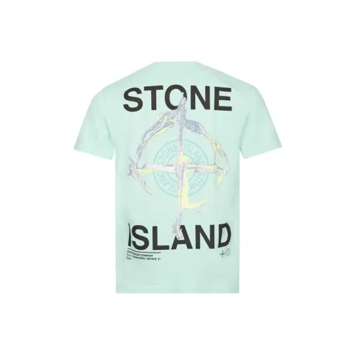 STONE ISLAND SS21 Рубашка Мужская Аква Зеленая