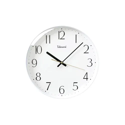 TELESONIC Механизм с плавным ходом секундной стрелки Стена Часы Унисекс Белый