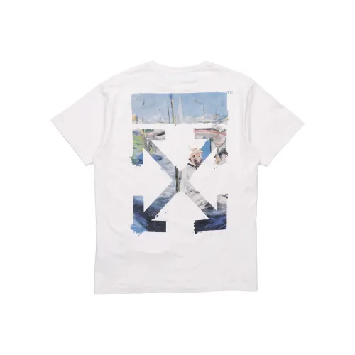 OFF Белая T-рубашка свободного кроя мужская белая