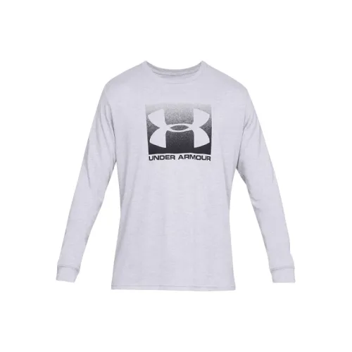 Under Armour Прямой крой Длинный рукав Т-рубашка Мужская Современный серый