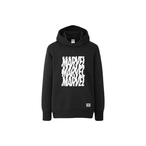 UNIQLO UNIQLO X Marvel Co Брендированная Серия Свитшот Унисекс Родитель и Ребенок Сочетающиеся Костюмы Черный