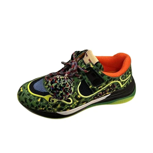 GUCCI Амортизация Устойчивый к истиранию Дышащий Низкий Верх Повседневная Обувь Мужская Зеленый Леопардовый Принт