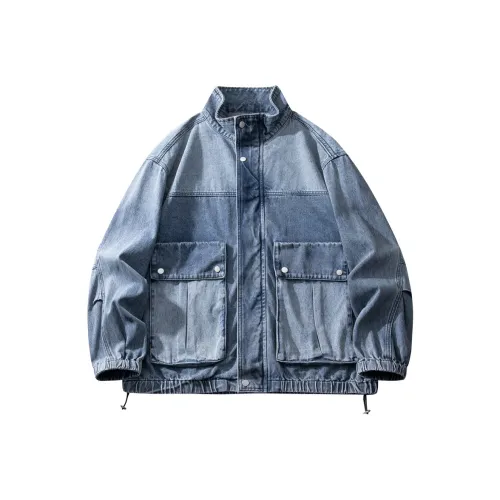 HZWH Синий Мужской Джинсовые Куртки