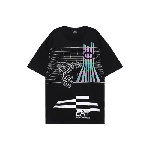EMPORIO ARMANI EA7 Черные Мужские T-Рубашки