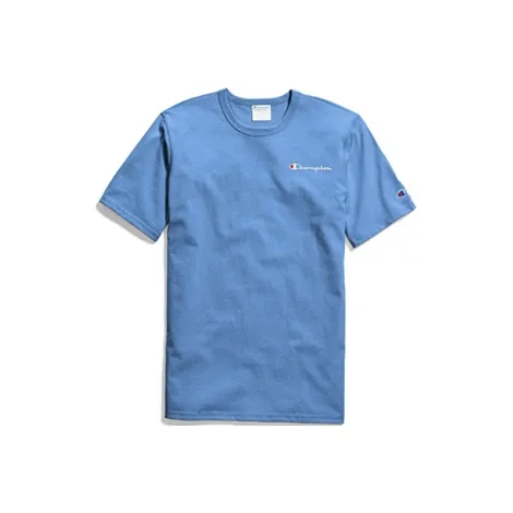 Champion Круглый вырез Облегающий Прямой крой Короткий рукав Т-рубашка Версия для США Унисекс Light Синий