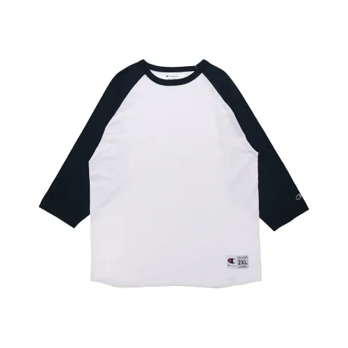 Champion 3 4 рукав T-рубашка версия для США унисекс белый темно-синий