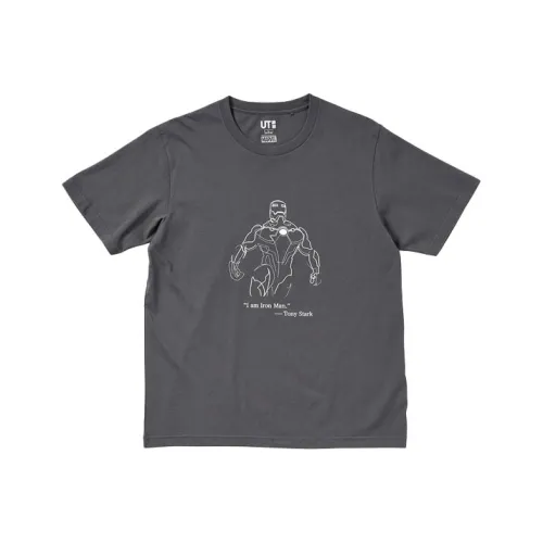 UNIQLO T-рубашка унисекс асфальтово-серый